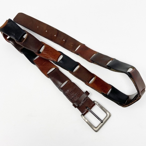 GUESS | Browns & Black Leather Belt - Picture 7 of 15